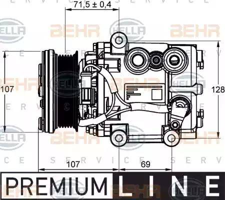 HELLA 8FK 351 113-421 - Compressor, air conditioning autospares.lv