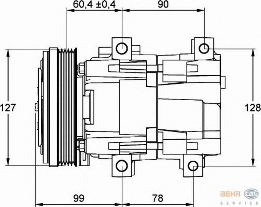 HELLA 8FK 351 113-081 - Compressor, air conditioning autospares.lv