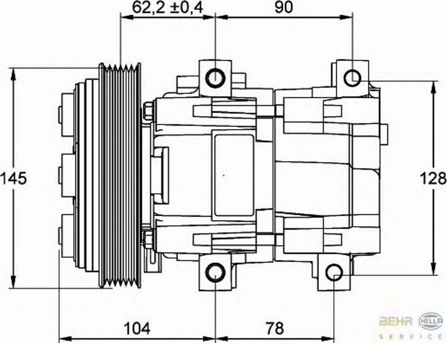 HELLA 8FK351113361 - Compressor, air conditioning autospares.lv