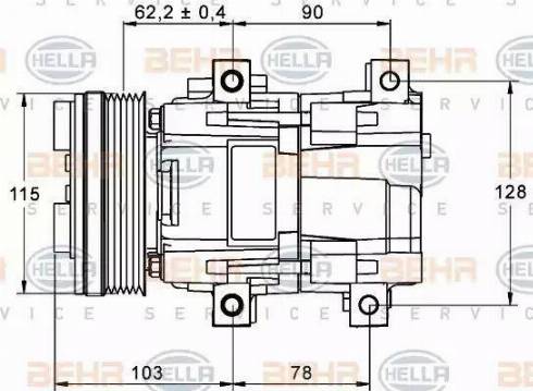 HELLA 8FK 351 113-301 - Compressor, air conditioning autospares.lv