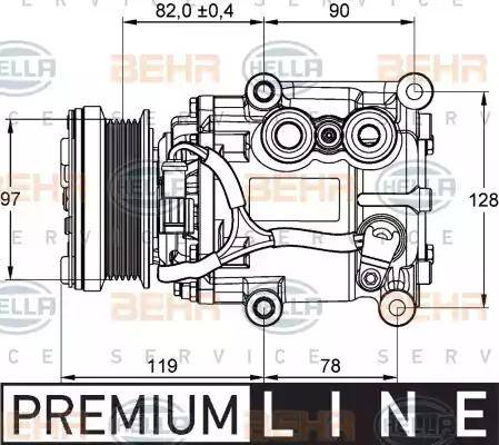 HELLA 8FK 351 113-311 - Compressor, air conditioning autospares.lv