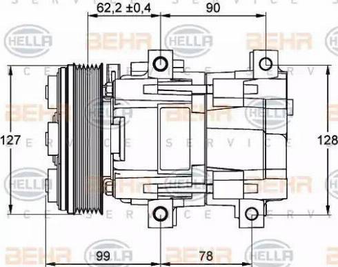 HELLA 8FK 351 113-231 - Compressor, air conditioning autospares.lv