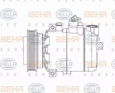 HELLA 8FK 351 132-081 - Compressor, air conditioning autospares.lv