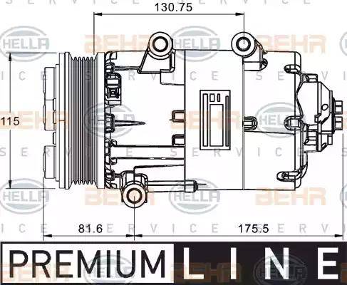 HELLA 8FK 351 334-051 - Compressor, air conditioning autospares.lv