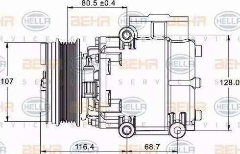 HELLA 8FK 351 334-101 - Compressor, air conditioning autospares.lv