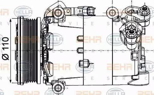 HELLA 8FK 351 334-361 - Compressor, air conditioning autospares.lv