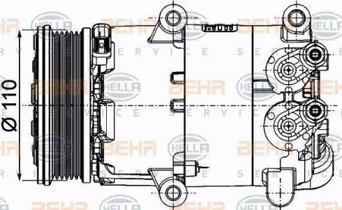 HELLA 8FK 351 334-371 - Compressor, air conditioning autospares.lv