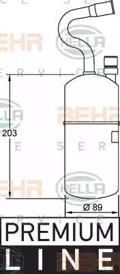 HELLA 8FT 351 192-021 - Dryer, air conditioning autospares.lv