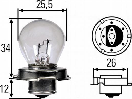 HELLA 8GA 008 899-061 - Bulb, headlight autospares.lv