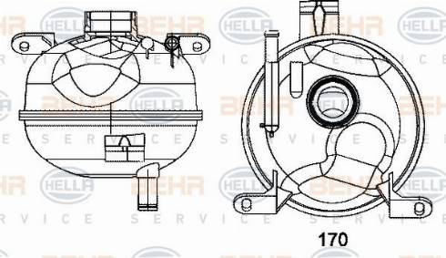 HELLA 8MA 376 702-304 - Expansion Tank, coolant autospares.lv