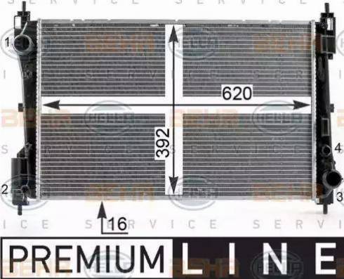 HELLA 8MK 376 900-121 - Radiator, engine cooling autospares.lv