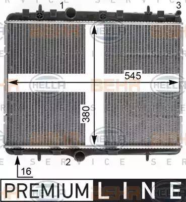 HELLA 8MK 376 900-311 - Radiator, engine cooling autospares.lv