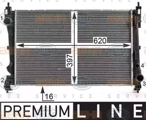 HELLA 8MK 376 900-201 - Radiator, engine cooling autospares.lv