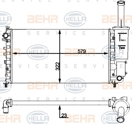 HELLA 8MK 376 901-081 - Radiator, engine cooling autospares.lv