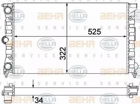 HELLA 8MK 376 901-131 - Radiator, engine cooling autospares.lv