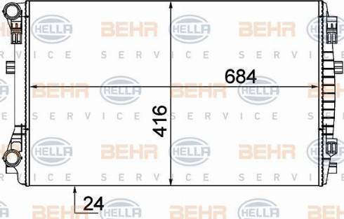 HELLA 8MK 376 901-375 - Radiator, engine cooling autospares.lv