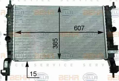 HELLA 8MK 376 910-294 - Radiator, engine cooling autospares.lv