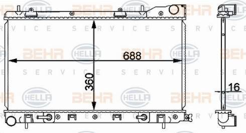 HELLA 8MK 376 912-224 - Radiator, engine cooling autospares.lv