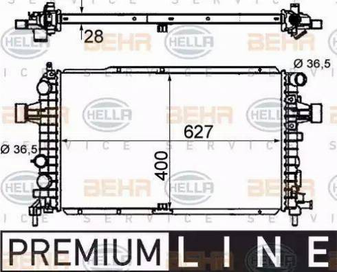 HELLA 8MK 376 790-021 - Radiator, engine cooling autospares.lv