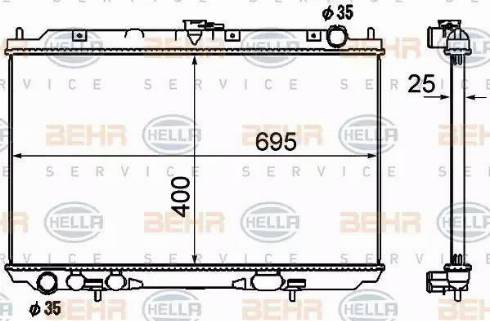 HELLA 8MK 376 790-291 - Radiator, engine cooling autospares.lv