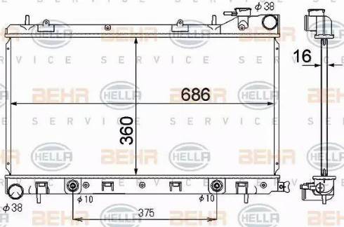 HELLA 8MK 376 790-271 - Radiator, engine cooling autospares.lv