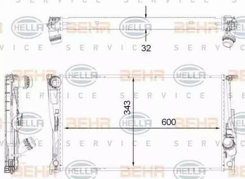 HELLA 8MK 376 792-261 - Radiator, engine cooling autospares.lv