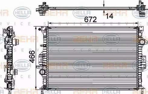 HELLA 8MK 376 745-594 - Radiator, engine cooling autospares.lv