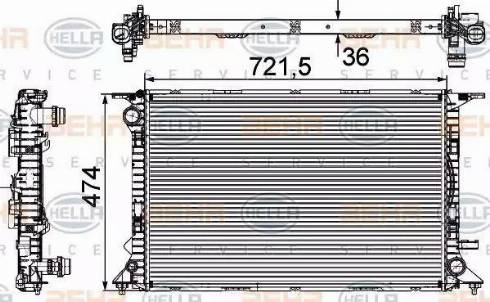 HELLA 8MK 376 745-644 - Radiator, engine cooling autospares.lv