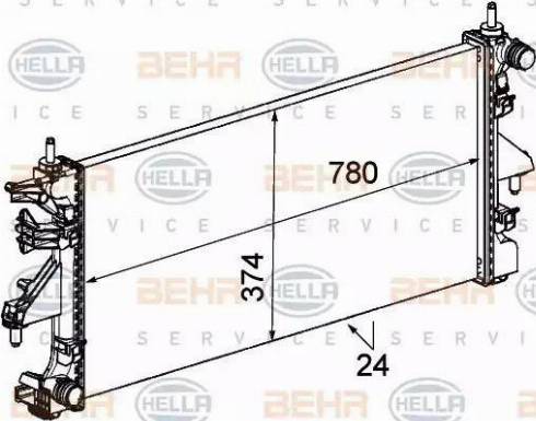 HELLA 8MK 376 745-104 - Radiator, engine cooling autospares.lv