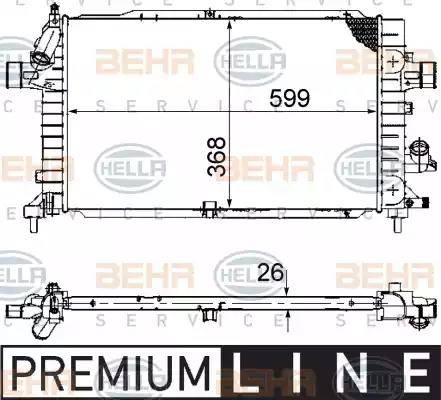 HELLA 8MK 376 745-791 - Radiator, engine cooling autospares.lv