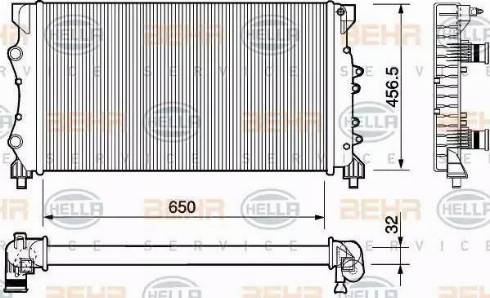 HELLA 8MK 376 754-441 - Radiator, engine cooling autospares.lv