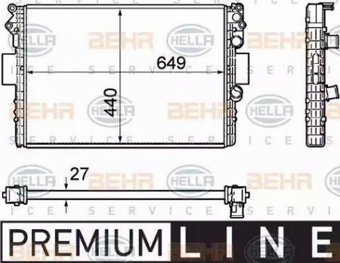 HELLA 8MK 376 754-401 - Radiator, engine cooling autospares.lv