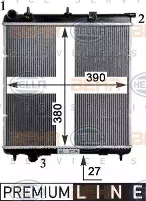 HELLA 8MK 376 754-471 - Radiator, engine cooling autospares.lv