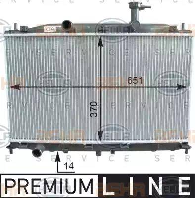 HELLA 8MK 376 754-551 - Radiator, engine cooling autospares.lv