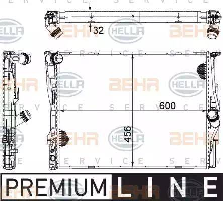 HELLA 8MK 376 754-051 - Radiator, engine cooling autospares.lv