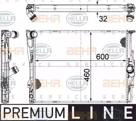 HELLA 8MK 376 754-061 - Radiator, engine cooling autospares.lv