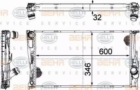 HELLA 8MK 376 754-034 - Radiator, engine cooling autospares.lv