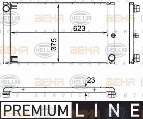 HELLA 8MK 376 754-101 - Radiator, engine cooling autospares.lv