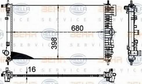 HELLA 8MK 376 754-314 - Radiator, engine cooling autospares.lv