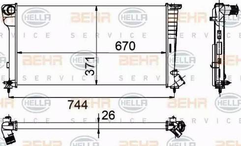 HELLA 8MK 376 755-351 - Radiator, engine cooling autospares.lv