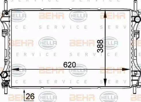 HELLA 8MK 376 755-281 - Radiator, engine cooling autospares.lv