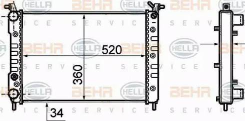 HELLA 8MK 376 756-501 - Radiator, engine cooling autospares.lv