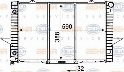 HELLA 8MK 376 753-531 - Radiator, engine cooling autospares.lv