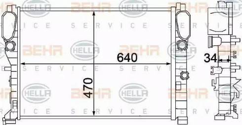 HELLA 8MK 376 769-781 - Radiator, engine cooling autospares.lv