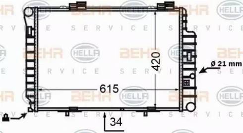 HELLA 8MK 376 769-721 - Radiator, engine cooling autospares.lv