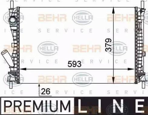 HELLA 8MK 376 764-441 - Radiator, engine cooling autospares.lv