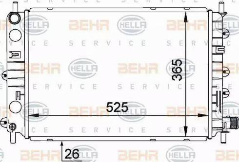 HELLA 8MK 376 764-001 - Radiator, engine cooling autospares.lv