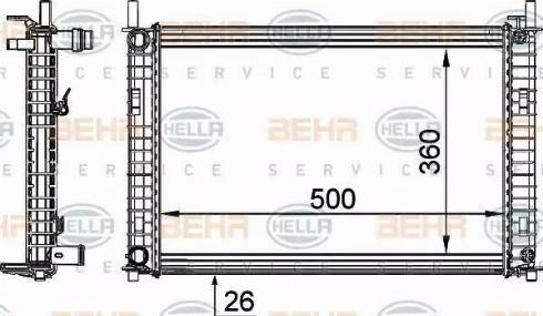 HELLA 8MK 376 764-321 - Radiator, engine cooling autospares.lv