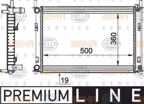 HELLA 8MK 376 764-291 - Radiator, engine cooling autospares.lv