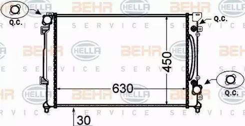 HELLA 8MK 376 766-231 - Radiator, engine cooling autospares.lv